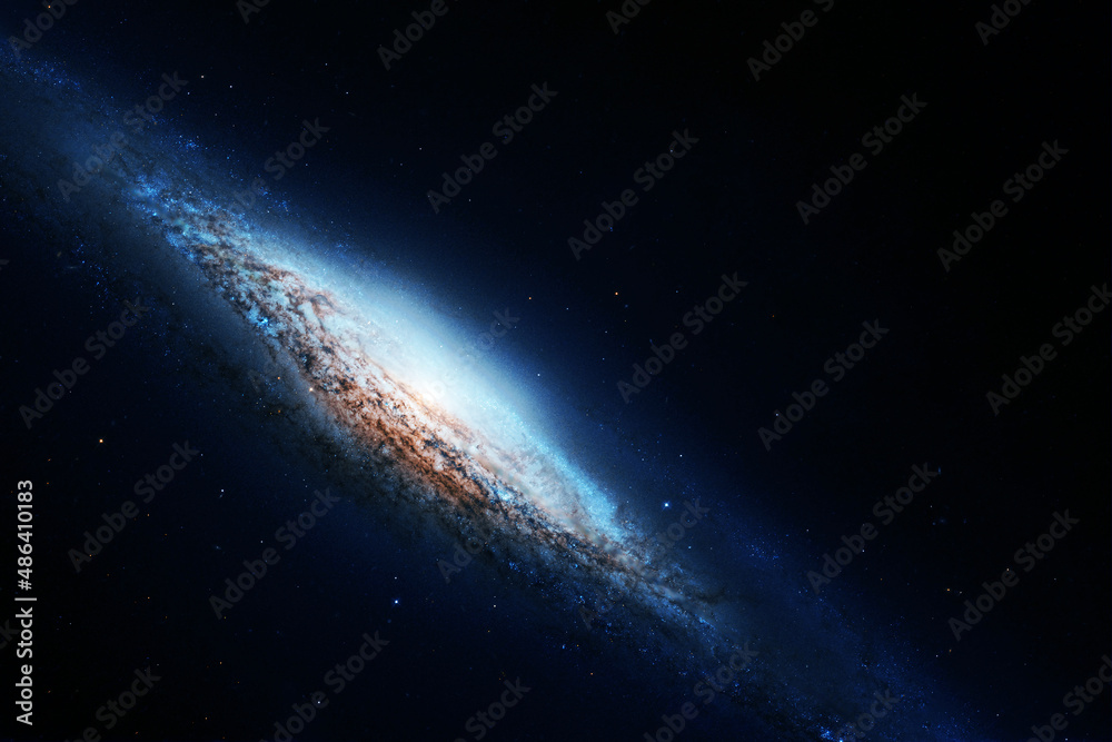 Blue spiral galaxy. Elements of this image furnished by NASA