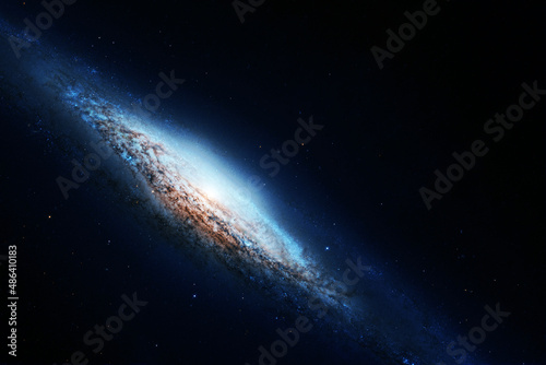 Fototapeta Naklejka Na Ścianę i Meble -  Blue spiral galaxy. Elements of this image furnished by NASA