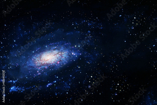 Fototapeta Naklejka Na Ścianę i Meble -  Blue spiral galaxy. Elements of this image furnished by NASA