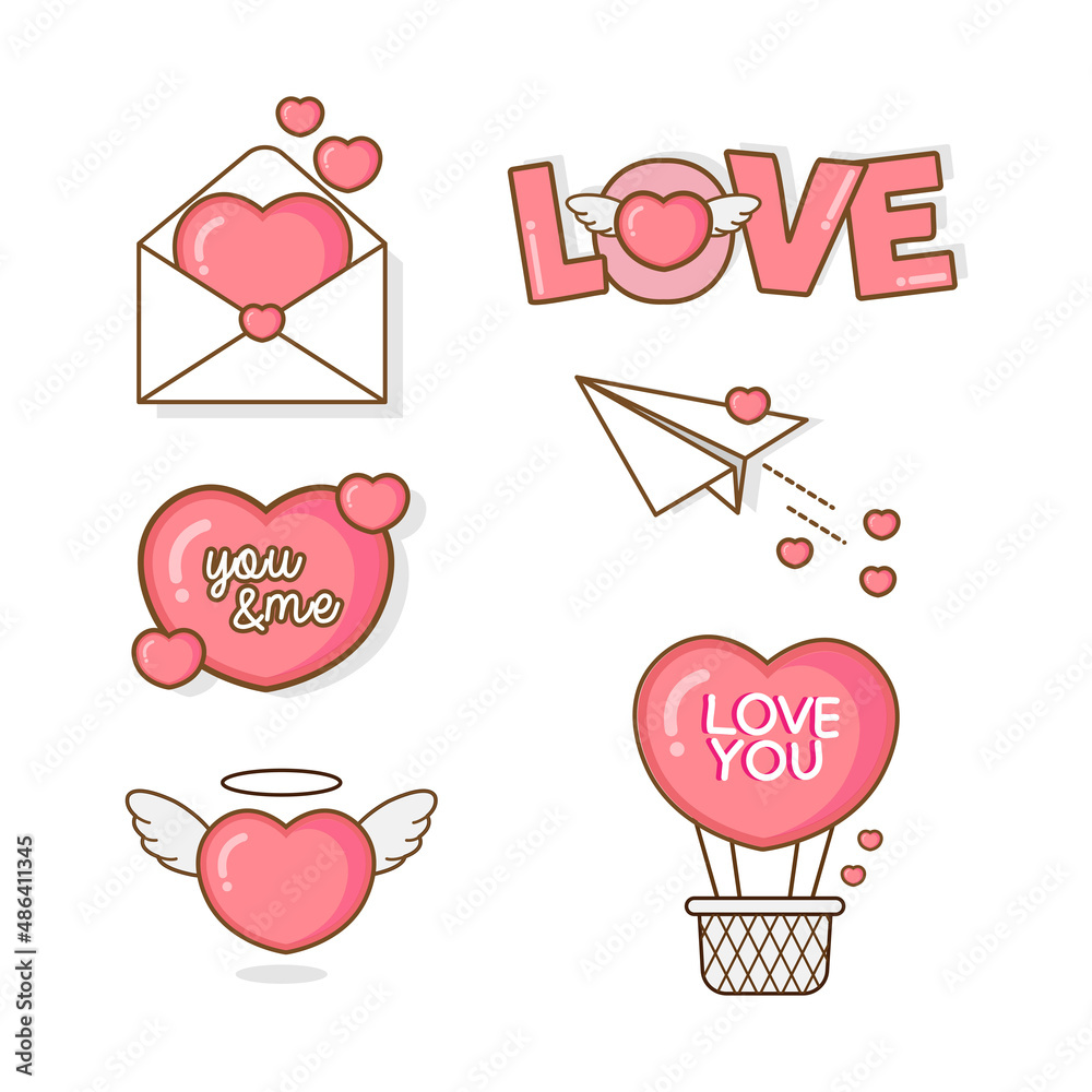 Set of vector elements for Valentine's Day. Set of vector elements for Valentine's Day.