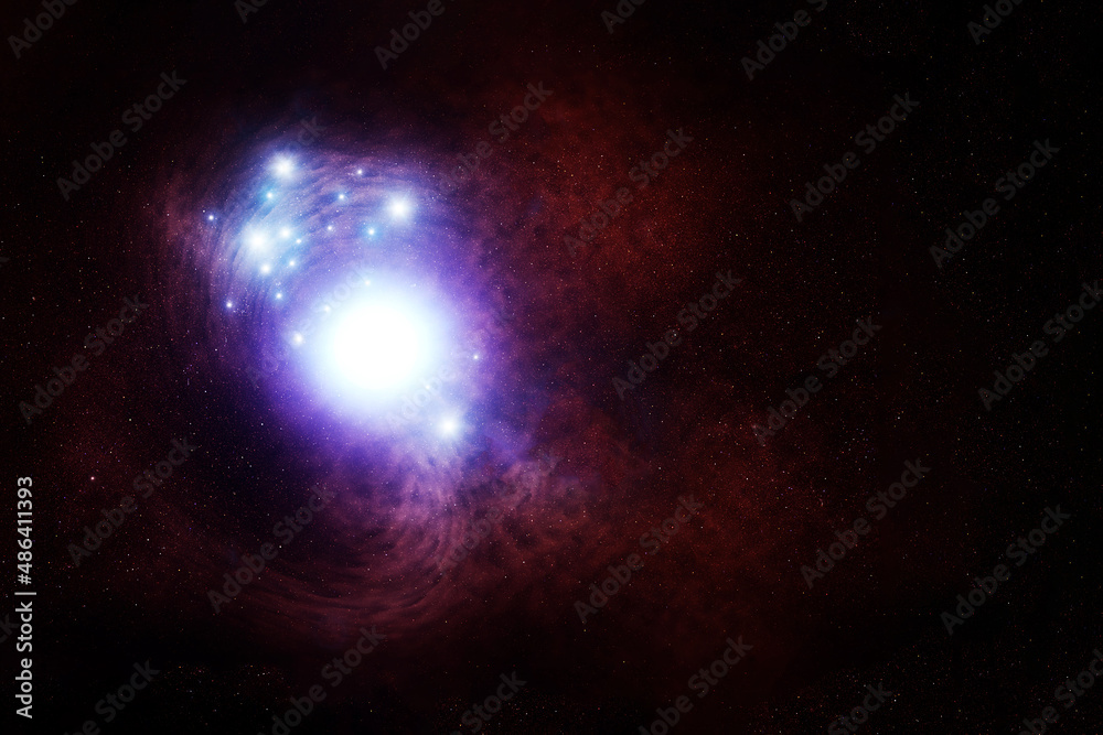 Fototapeta premium Beautiful colored space with stars. Elements of this image were furnished by NASA