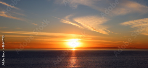 sunset in the sea, sunset at the beach, sunset over the sea © FPLV