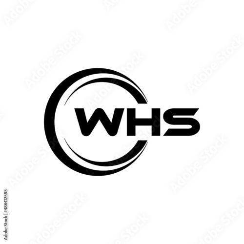 WHS letter logo design with white background in illustrator, vector logo modern alphabet font overlap style. calligraphy designs for logo, Poster, Invitation, etc.