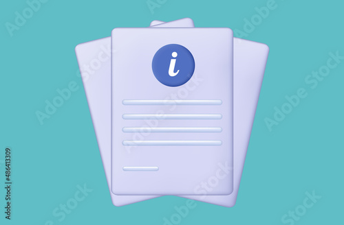 3d guide study icon. Manual, paper page for exam, business or test. Document for search, education, study or operation advice. Digital reference, application guide. Instruction with settings. Vector