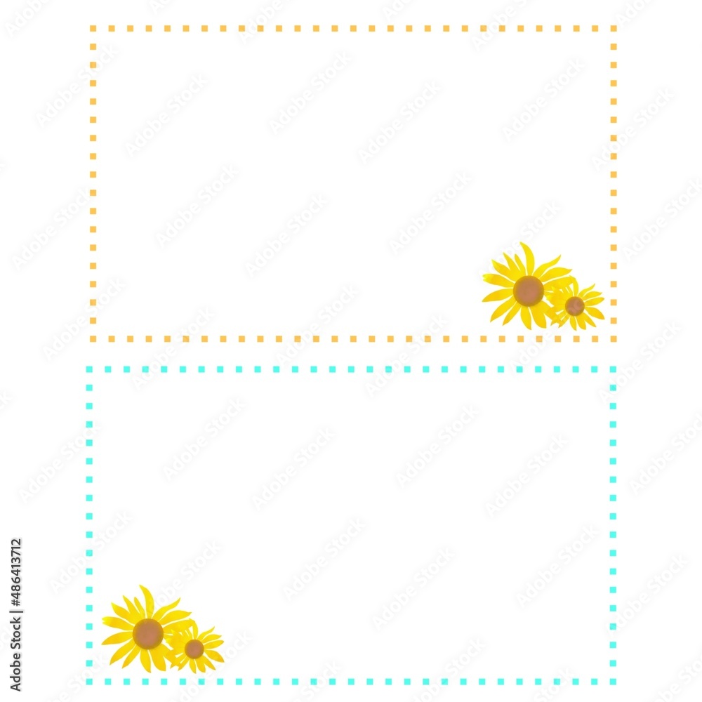 Obraz premium ひまわり ドット メッセージ