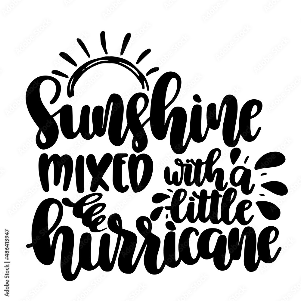sunshine mixed with a little hurricane inspirational quotes, motivational positive quotes, silhouette arts lettering design
