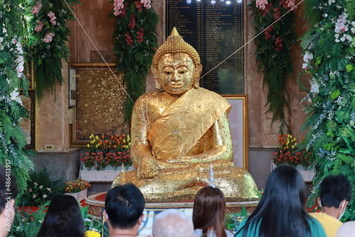 Saraburi, Thailand -
February 5, 2022 Reverend Father Samritsak Reclining Buddha at Nong Khae Temple It is a sacred temple of Saraburi people. respected by the people of Saraburi photo