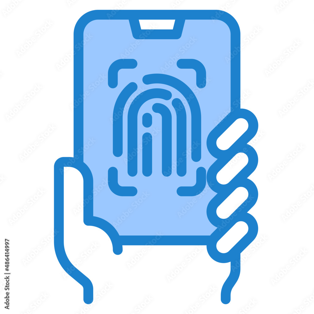 finger scan blue style icon finger scan blue style icon