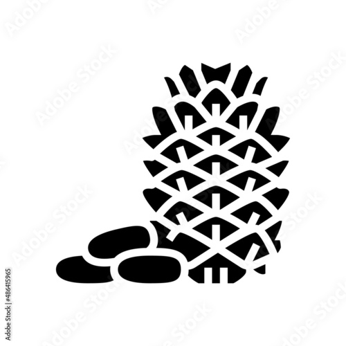 pine nut glyph icon vector. pine nut sign. isolated contour symbol black illustration