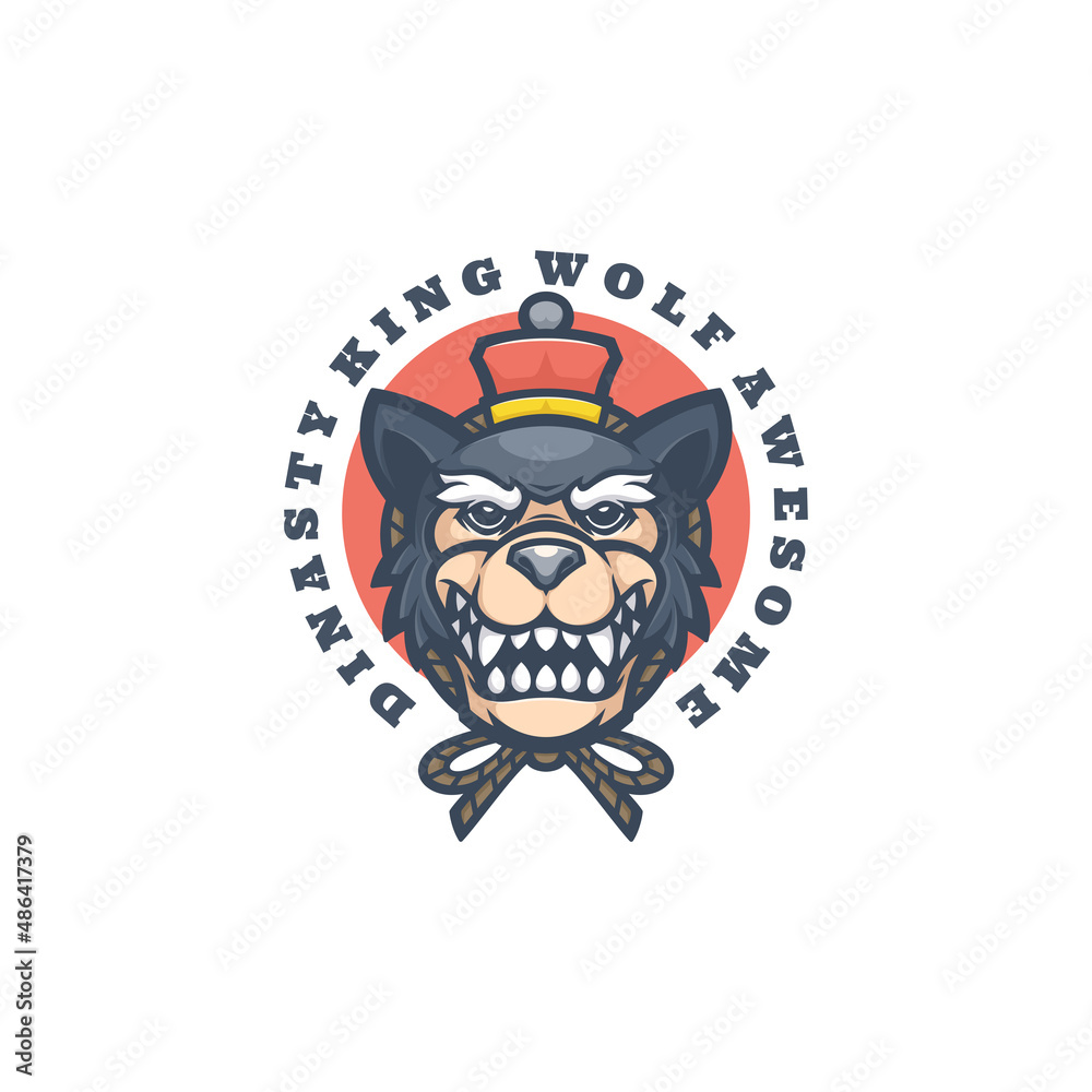 Illustration vector graphic of Dinasty King Wolf, good for logo design