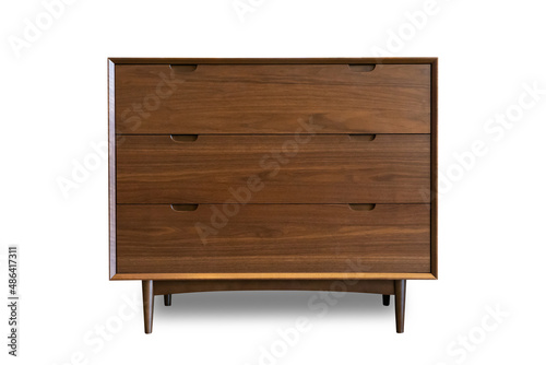 wooden cabinet ,modern style isolate on white background