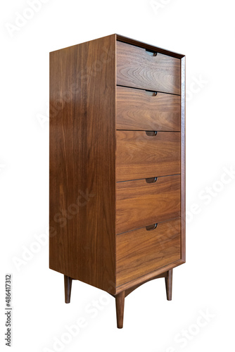 wooden cabinet ,modern style isolate on white background photo