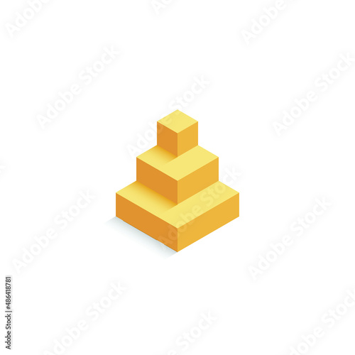 Yellow Sand Box Pyramid Mount Logo Vector