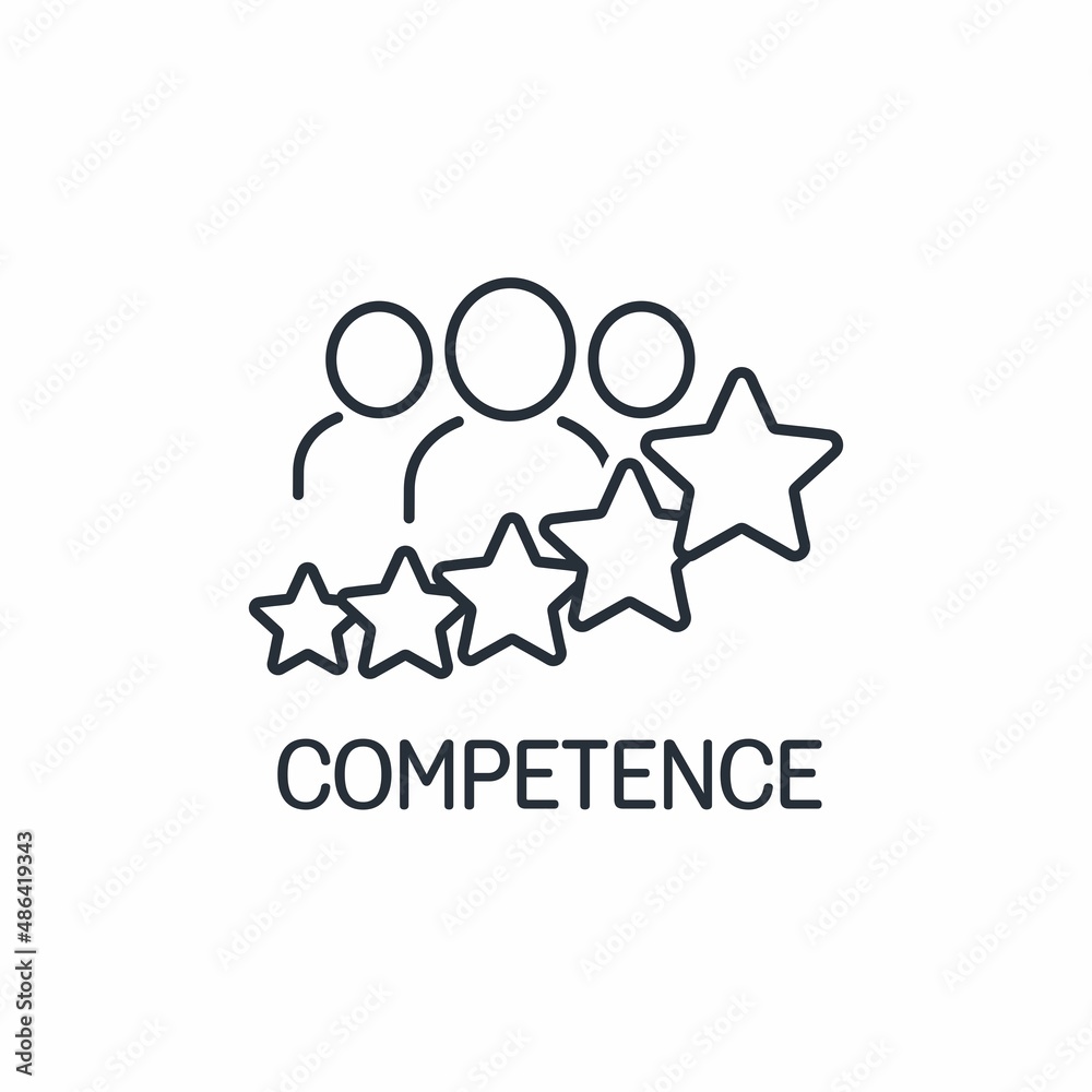 group competence. Vector linear icon isolated on white background group competence. Vector linear icon isolated on white background