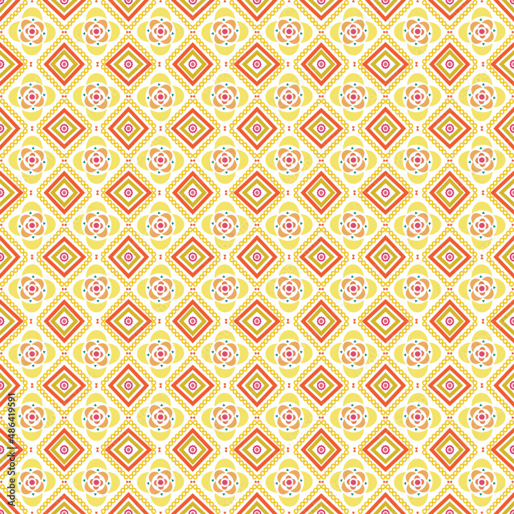 Geometric kilim ikat pattern with grunge texture.seamless colorful pattern for textile, ceramic tiles and design