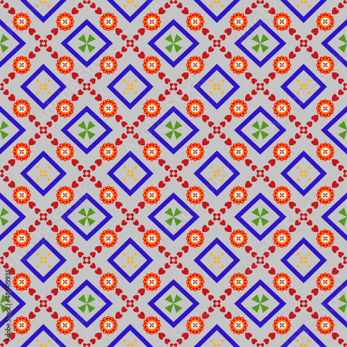 Ethnic Tribal Argyle Seamless Pattern. Traditional Boho Ikat Ornament of Doodle Rhombuses. Vector Abstract Mosaic Geometric Diamond Shapes Vector Background.