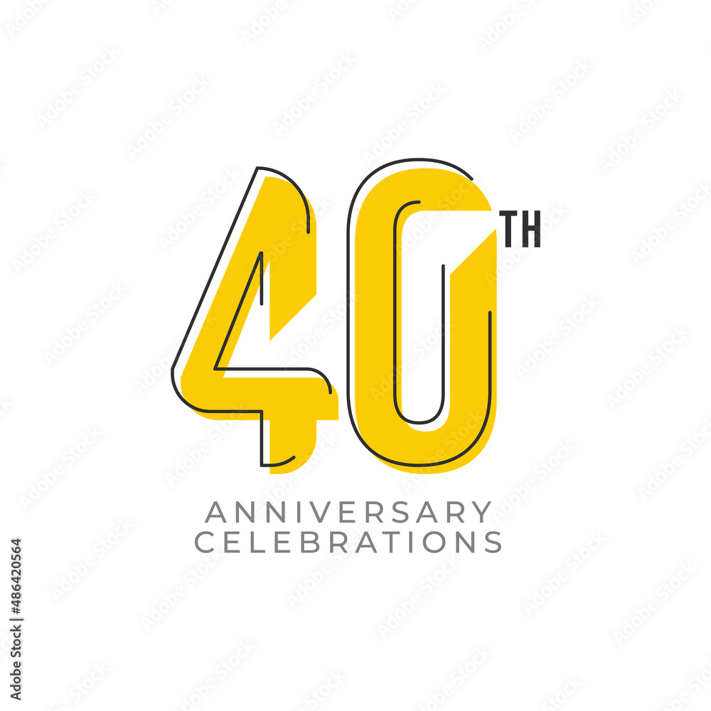 40 Th Anniversary Celebration Vector Template Design Illustration 40 Th Anniversary Celebration Vector Template Design Illustration