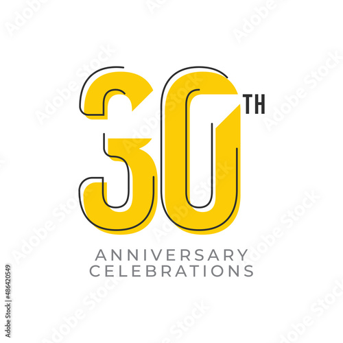 30 Th Anniversary Celebration Vector Template Design Illustration