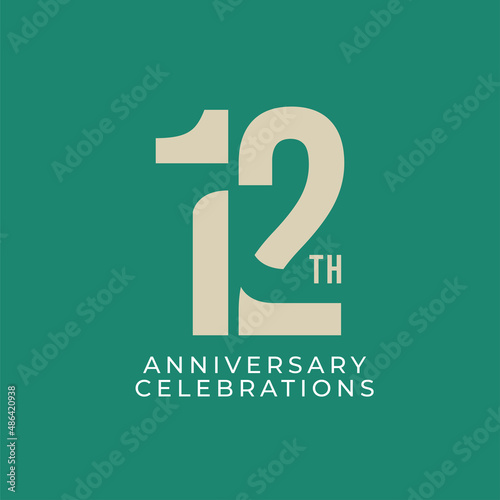 12 Th Anniversary Celebration Vector Template Design Illustration