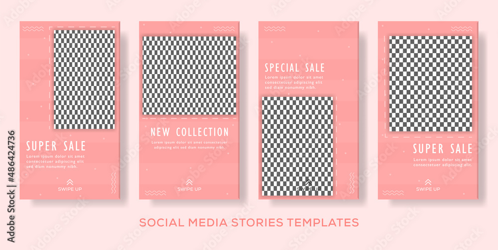 Minimalist post stories for media social banner template