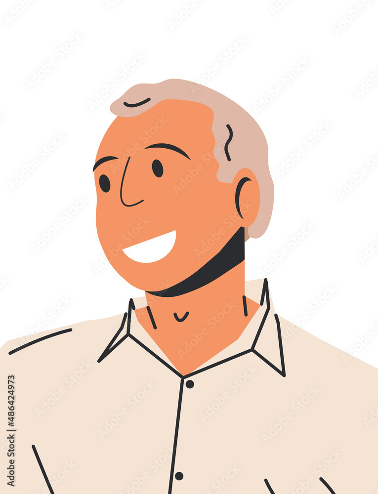 Happy Man in Casual Clothes Isolated.