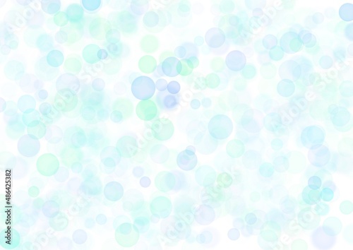 Art abstract bubble white background with pastel blue and green colors for children holiday and party.