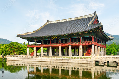 Gyeonghoeru Pavilion at Gyeongbokgung Palace  Seoul  South Korea
