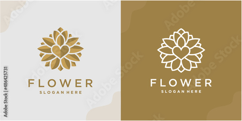 Feminine beauty flower logo design