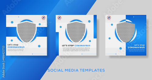 Coronavirus banner template for social media premium