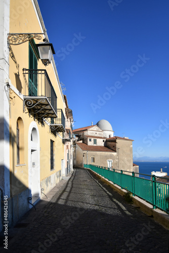 A narrow street in Raito, a small village on the Amalfi coast in Italy. photo