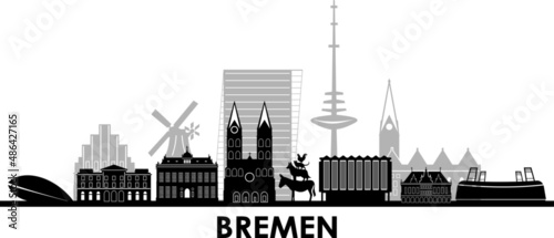 BREMEN Weser Deutschland City Skyline Vector
