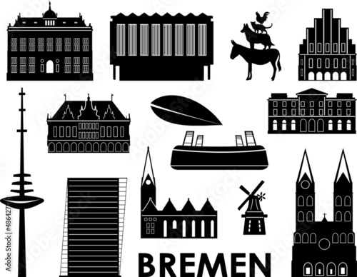 BREMEN Weser Deutschland City Skyline Vector
