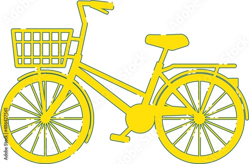 自転車 乗り物 二輪車 線画 線 シンプル