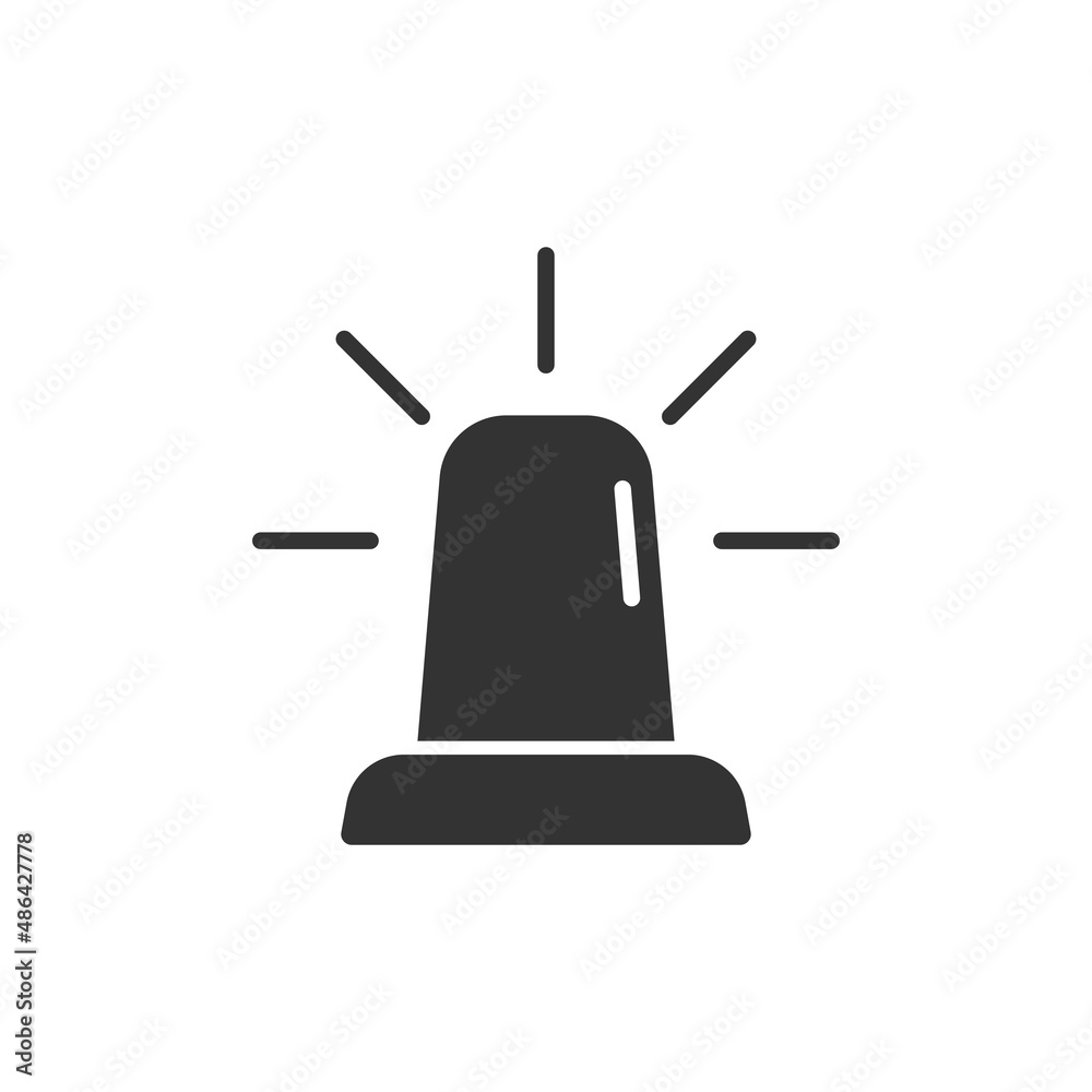 Emergency alarm icon in flat style. Alert lamp vector illustration on isolated background. Police urgency sign business concept. Emergency alarm icon in flat style. Alert lamp vector illustration on isolated background. Police urgency sign business concept.