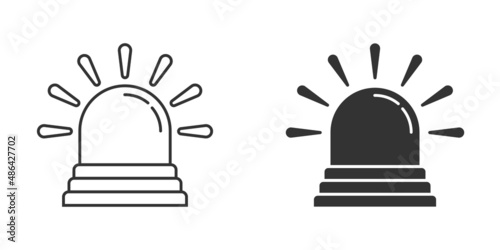 Emergency alarm icon in flat style. Alert lamp vector illustration on isolated background. Police urgency sign business concept.