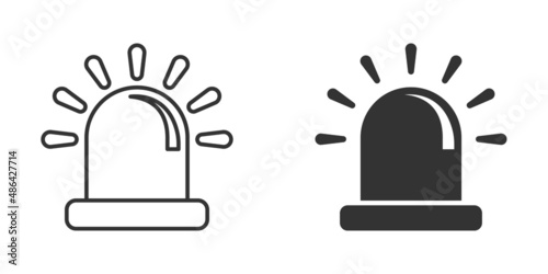 Emergency alarm icon in flat style. Alert lamp vector illustration on isolated background. Police urgency sign business concept.