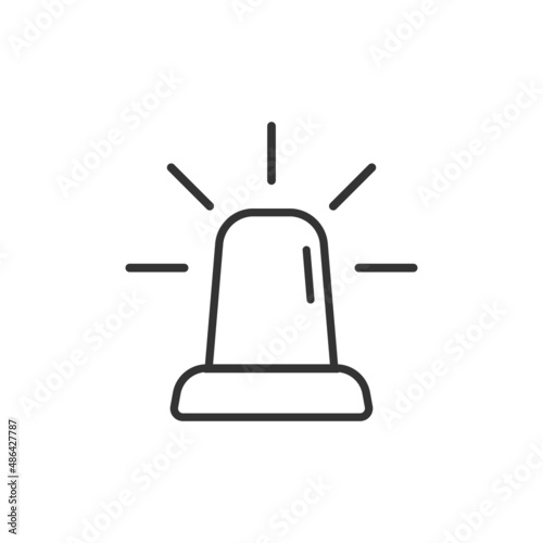 Emergency alarm icon in flat style. Alert lamp vector illustration on isolated background. Police urgency sign business concept.