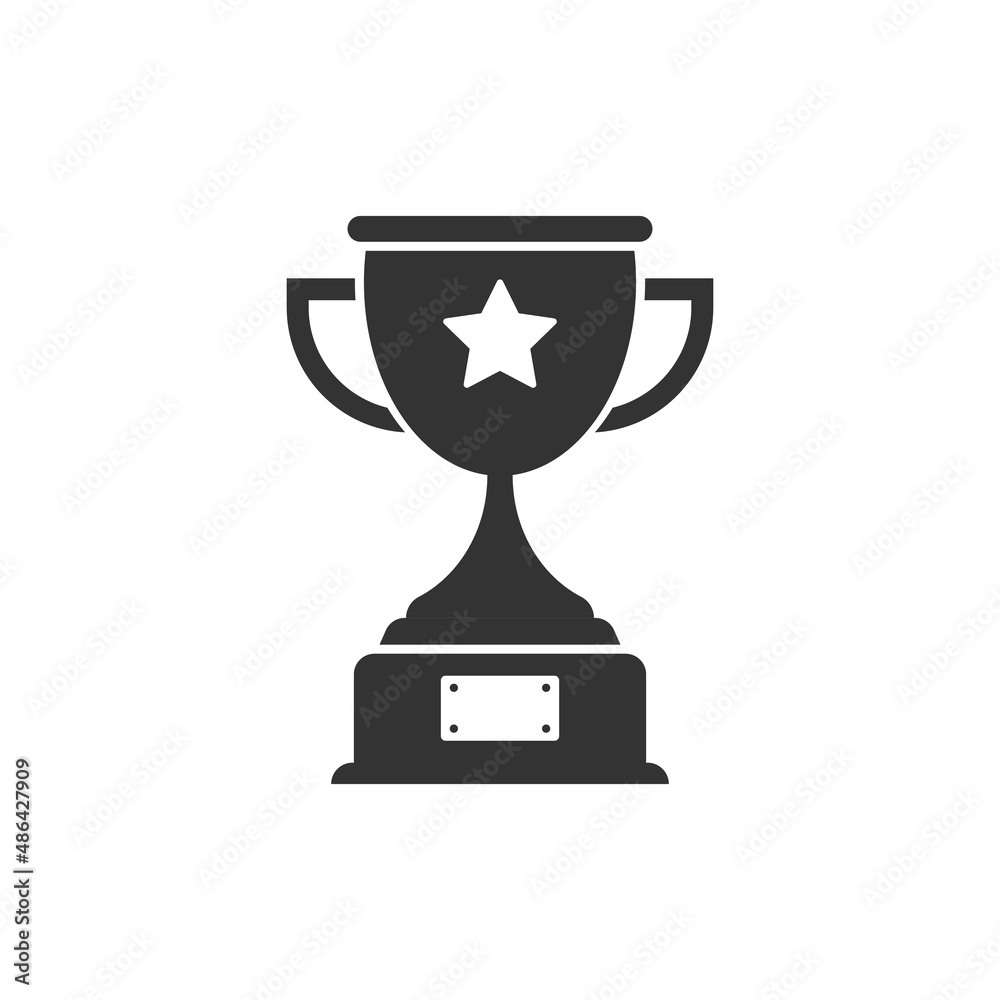 Trophy cup icon in flat style. Goblet prize vector illustration on isolated background. Award sign business concept. Trophy cup icon in flat style. Goblet prize vector illustration on isolated background. Award sign business concept.
