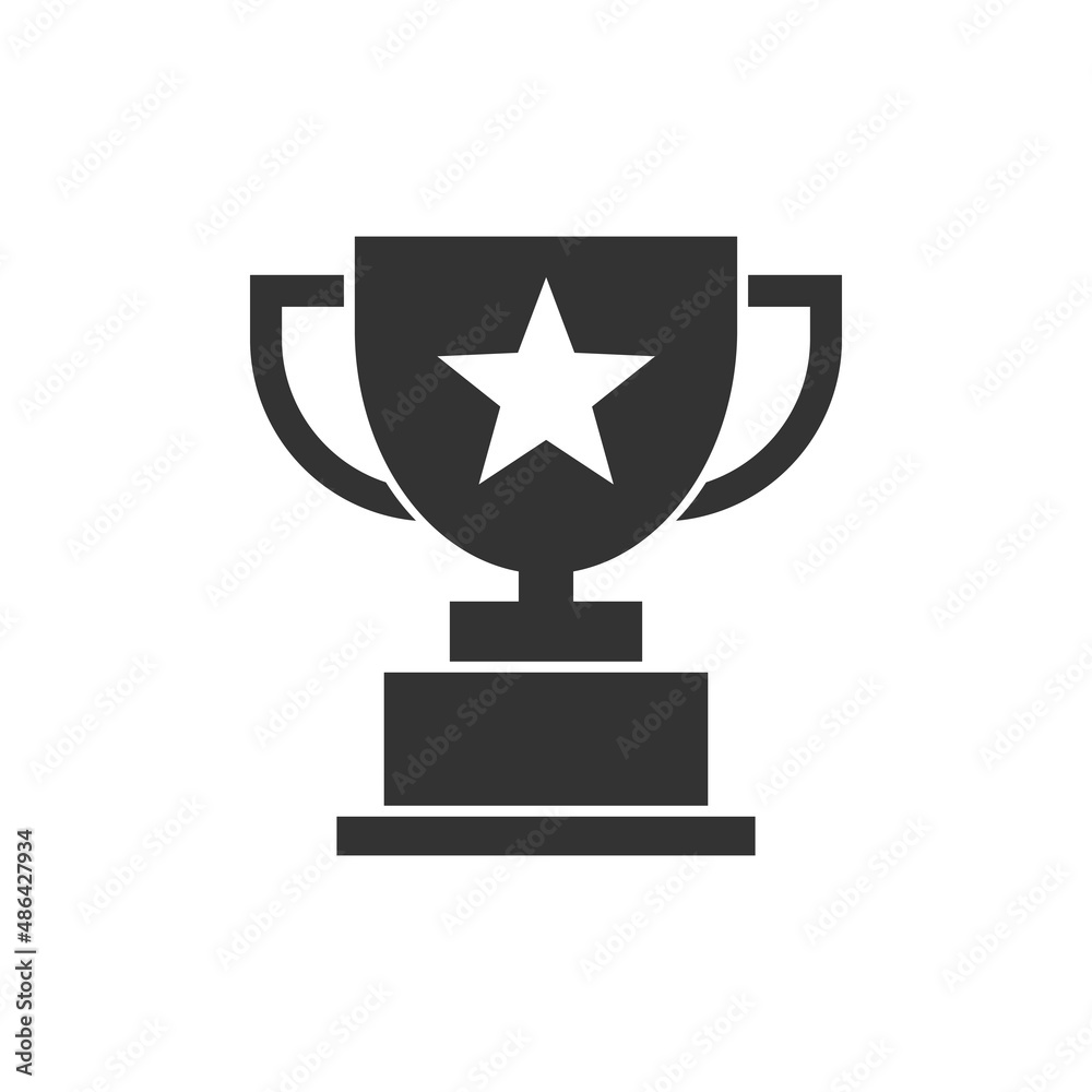 Trophy cup icon in flat style. Goblet prize vector illustration on isolated background. Award sign business concept. Trophy cup icon in flat style. Goblet prize vector illustration on isolated background. Award sign business concept.