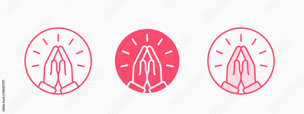 Charity icon. Sponsor, foundation, prayer logo template. Vector illustration.