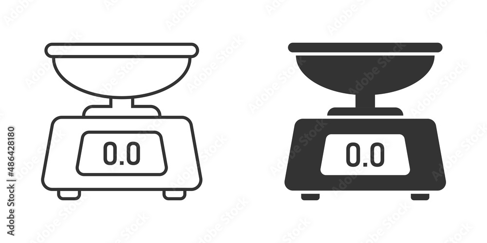 Bathroom weight scale icon in flat style. Mass measurement vector illustration on isolated background. Overweight sign business concept. Bathroom weight scale icon in flat style. Mass measurement vector illustration on isolated background. Overweight sign business concept.