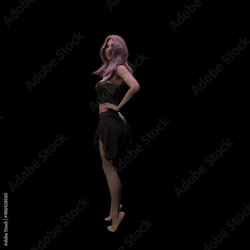 beautiful mature girl sports figures. in the bottom. in a dress, in leggings, lingerie poses on a white background, 3D illustration