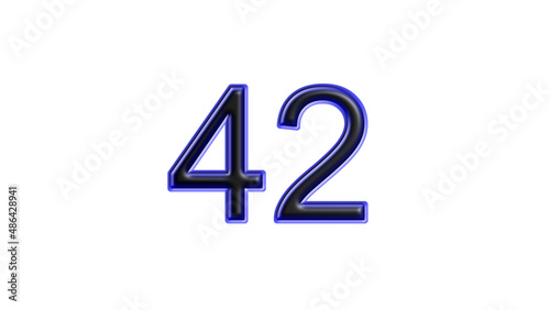 Free Download blue 42 number 3d effect white background - GFXLoad
