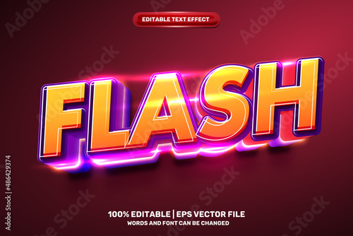 flash glow logo template 3D Editable text Effect Style
