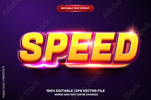 colorfull esport glow logo template 3D Editable text Effect Style