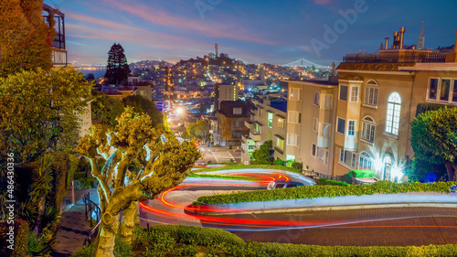 Famous Lombard street in downtown San Francisco photo