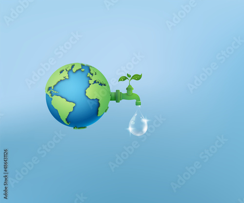 concept of ecology and wolrd water day .