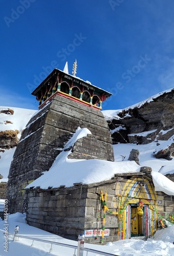 Tungnath, Uttarakhand - January 6th 2022: Tungnath Highest Lord Shiva Temple in the World photo