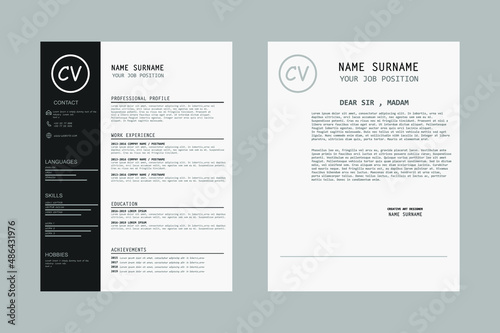 clear and modern professional resume CV template