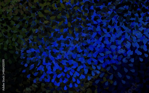 Dark Blue, Green vector background with abstract shapes.